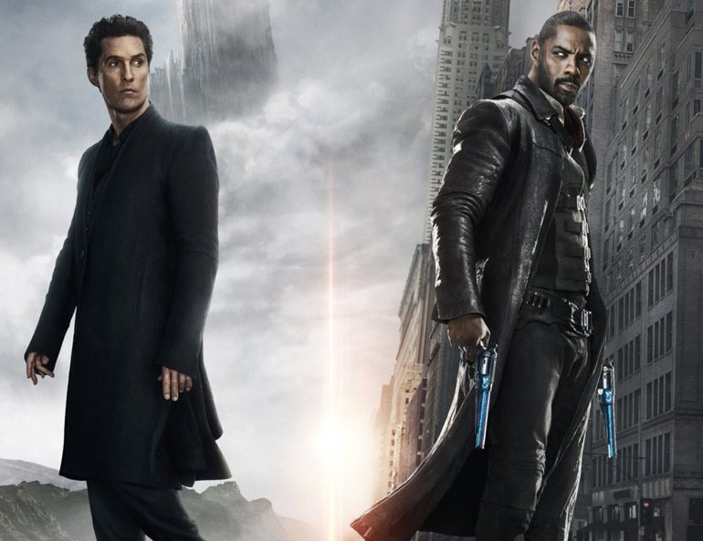 Poster de la película La Torre Oscura dirigida por Nikolaj Arcel y protagonizada por Idris Elba, Matthew McConaughey, Tom Taylor